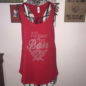 🐝🐝 NWOT Bling Baseball Red Tank